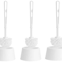 HEATON WHOLESALE 2 X White Toilet Brush Set With Strong Holder & Handle With Deep Cleaner Bristles - thumbnail 3