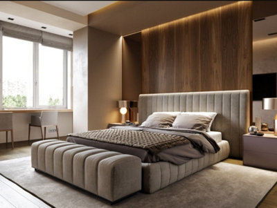 Stratus Interiors Continental Extra Wide Headboard Bed Matching Bench - No Bench - Super King - No Storage Type - image 1