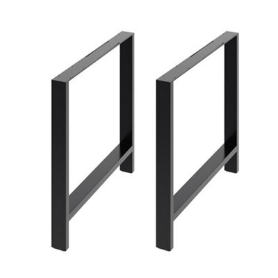 Garden Sanctuary 2 Pcs H Frame Design Sleek Balck Iron Furniture Legs For Table & Desks Support H 71Cm - image 1