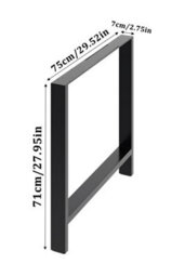 Garden Sanctuary 2 Pcs H Frame Design Sleek Balck Iron Furniture Legs For Table & Desks Support H 71Cm - thumbnail 6