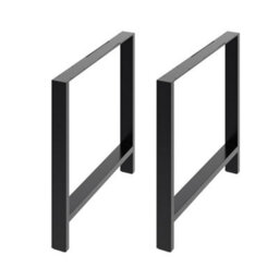 Garden Sanctuary 2 Pcs H Frame Design Sleek Balck Iron Furniture Legs For Table & Desks Support H 71Cm - thumbnail 1