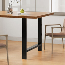 Garden Sanctuary 2 Pcs H Frame Design Sleek Balck Iron Furniture Legs For Table & Desks Support H 71Cm - thumbnail 2