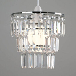 Valuelights Kelsks Pair Of Clear Jewel Droplet Ceiling Lamp Shades And Bulbs - thumbnail 4