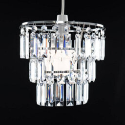 Valuelights Kelsks Pair Of Clear Jewel Droplet Ceiling Lamp Shades And Bulbs - thumbnail 5