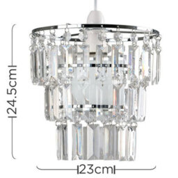 Valuelights Kelsks Pair Of Clear Jewel Droplet Ceiling Lamp Shades And Bulbs - thumbnail 7