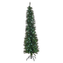 The Christmas Workshop 70660 6Ft Pre-Lit Slimline Green Artificial Christmas Tree - thumbnail 1