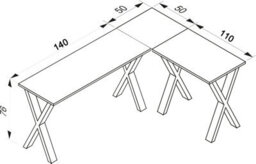 Vcm Desk Lona Silver / Honey Oak H. 76 X W. 190 X D. 160 Cm - thumbnail 3