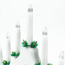 7 Led Candle Bridge Battery Operated With 6 Hours Timer Wooden Christmas Window Decoration Warm White Light - White - thumbnail 2