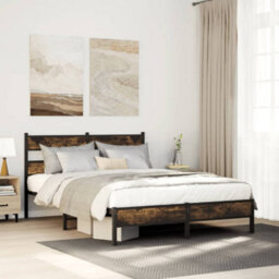 Berkfield Bed Frame Without Mattress With Headboard Sonoma Oak 150X200 Cm King Size - thumbnail 1