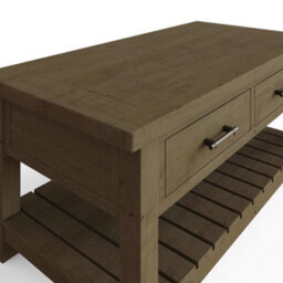 FWSTYLE 2 Drawer Storage Coffee Table Solid Natural Reclaimed Pine - thumbnail 3