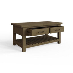 FWSTYLE 2 Drawer Storage Coffee Table Solid Natural Reclaimed Pine - thumbnail 2