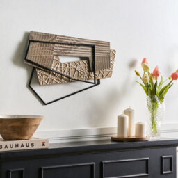 Wyld And Coco Metal Wall Decor Brown Modern Industrial Art, Hand-Made Irregular Horizontal Sculpture W57 X D3 X H36Cm - thumbnail 2