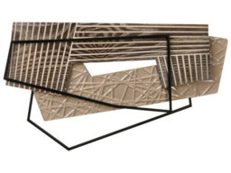 Wyld And Coco Metal Wall Decor Brown Modern Industrial Art, Hand-Made Irregular Horizontal Sculpture W57 X D3 X H36Cm - thumbnail 1