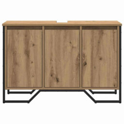 Berkfield Modern Bathroom Sink Cabinet Artisan Oak 91X35X60 Cm Engineered Wood - thumbnail 5