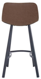 Lamboro Antico Kitchen Bar Stool, Single, Faux Leather Seat, Metal Leg Fixed Height Stool With Footrest For Breakfast Bar Stool, Brown - thumbnail 6