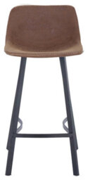 Lamboro Antico Kitchen Bar Stool, Single, Faux Leather Seat, Metal Leg Fixed Height Stool With Footrest For Breakfast Bar Stool, Brown - thumbnail 5
