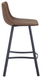 Lamboro Antico Kitchen Bar Stool, Single, Faux Leather Seat, Metal Leg Fixed Height Stool With Footrest For Breakfast Bar Stool, Brown - thumbnail 4