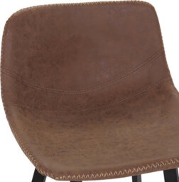 Lamboro Antico Kitchen Bar Stool, Single, Faux Leather Seat, Metal Leg Fixed Height Stool With Footrest For Breakfast Bar Stool, Brown - thumbnail 8