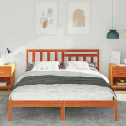 Berkfield Modern With Headboard Wax Brown 140 X 200 Cm Solid Pine Wood - thumbnail 4
