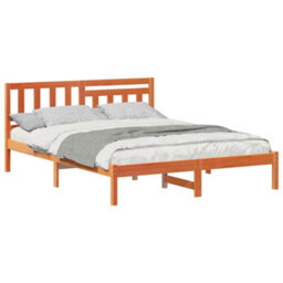 Berkfield Modern With Headboard Wax Brown 140 X 200 Cm Solid Pine Wood - thumbnail 3