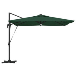 Berkfield Modern Cantilever Roma Parasol With Leds Green 286X285X270 Cm Aluminium - thumbnail 7