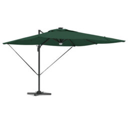 Berkfield Modern Cantilever Roma Parasol With Leds Green 286X285X270 Cm Aluminium - thumbnail 3