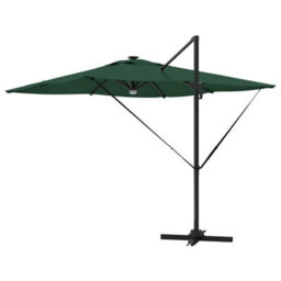 Berkfield Modern Cantilever Roma Parasol With Leds Green 286X285X270 Cm Aluminium - thumbnail 8