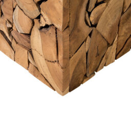Beliani Side Table Nelson Teak Wood Brown - thumbnail 9