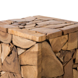 Beliani Side Table Nelson Teak Wood Brown - thumbnail 6