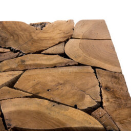 Beliani Side Table Nelson Teak Wood Brown - thumbnail 7