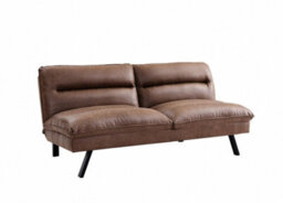 Home Detail Edmonton Air Leather Sofa Bed Padded Fabric 3 Seater Sofa Bed Function New, Brown - thumbnail 3