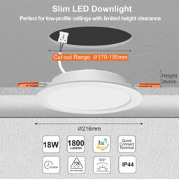 Paul Russells 18W Led Bathroom Ceiling Spotlights, 3 Cct 1800Lm, Non-Dimmable, 6 Pack - thumbnail 9