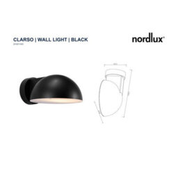 Nordlux Clarso Outdoor Plastic Wall Light Dark Sky  Black,mains - thumbnail 5