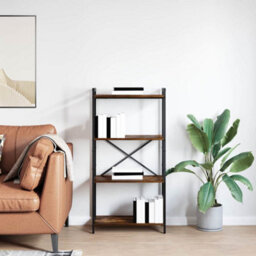 Berkfield Bookcase Smoked Oak 60 X 30 X 118 Cm Engineered Wood - thumbnail 4