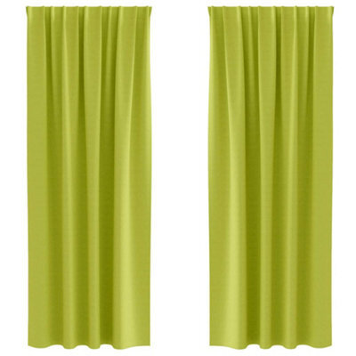 Berkfield Modern Curtains With Curtains 2 Pcs Apple Green 245 X 140 Cm Polyester - image 1