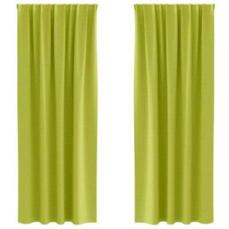 Berkfield Modern Curtains With Curtains 2 Pcs Apple Green 245 X 140 Cm Polyester - thumbnail 1