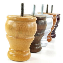 L&F 4X Solid Natural Wood Bun Feet Turned Wooden Furniture Legs Sofas Chairs Stools M10 Cwc802 - thumbnail 8