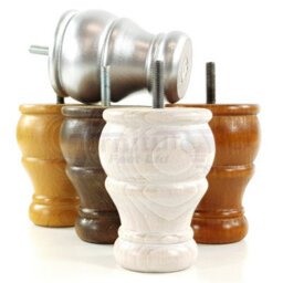 L&F 4X Solid Natural Wood Bun Feet Turned Wooden Furniture Legs Sofas Chairs Stools M10 Cwc802 - thumbnail 9