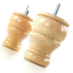 L&F 4X Solid Natural Wood Bun Feet Turned Wooden Furniture Legs Sofas Chairs Stools M10 Cwc802 - thumbnail 6