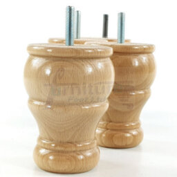 L&F 4X Solid Natural Wood Bun Feet Turned Wooden Furniture Legs Sofas Chairs Stools M10 Cwc802 - thumbnail 5