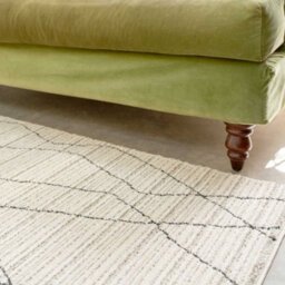 Loomed Beige Abstract Linear Moroccan Berber Living Area Rug 80X150Cm - thumbnail 3