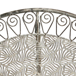 Wyld And Coco Garden Bistro Grey Metal Outdoor Table 80 X 36 Cm Vintage Mediterranean Half-Round - thumbnail 7