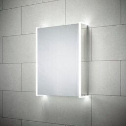 Sensio Ainsley Wall-Mounted Illuminated Mirrored Bathroom Cabinet With Shaver Socket (W)564mm (H)700mm - thumbnail 1