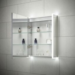 Sensio Ainsley Wall-Mounted Illuminated Mirrored Bathroom Cabinet With Shaver Socket (W)564mm (H)700mm - thumbnail 4