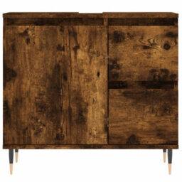 Berkfield Bathroom Cabinet Smoked Oak 65X33X60 Cm Engineered Wood - thumbnail 5