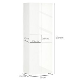 Homcom Kitchen Cupboard Storage Cabinet Push Open Doors And Drawers, White - thumbnail 3