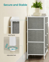 "Songmics ""dresser, 6-Drawer Fabric Storage Unit, Metal Frame, For Bedroom, Hallway, Grey And White """ - thumbnail 8