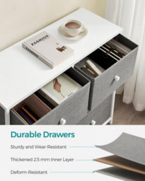 "Songmics ""dresser, 6-Drawer Fabric Storage Unit, Metal Frame, For Bedroom, Hallway, Grey And White """ - thumbnail 6