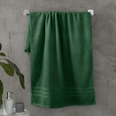 Catherine Lansfield Zero Twist Cotton Hand Towel Forest Green - image 1