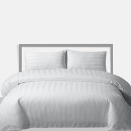 Neel Blue Super King Size Printed Duvet Cover & 2 Matching Pillow Cases - White - thumbnail 1
